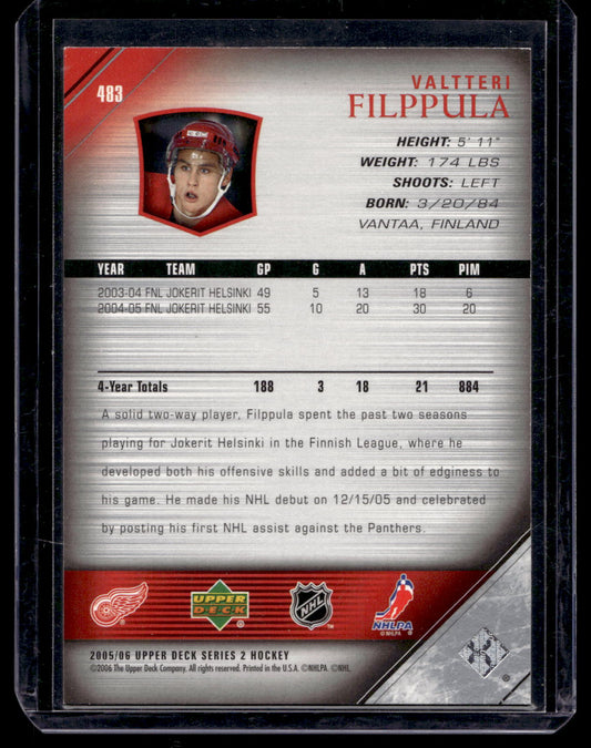 2005-06 Upper Deck - Young Guns - Valtteri Filppula #483 RC
