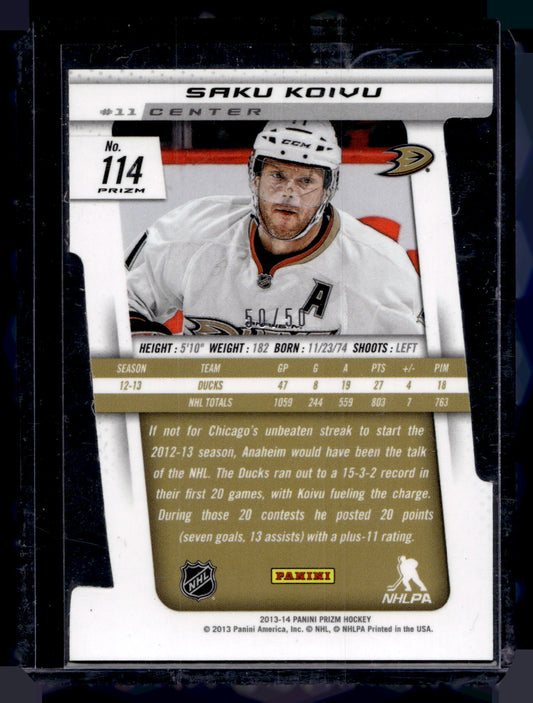 2013-14 Panini Prizm - Orange Die-Cut Prizm - Saku Koivu #114 /50