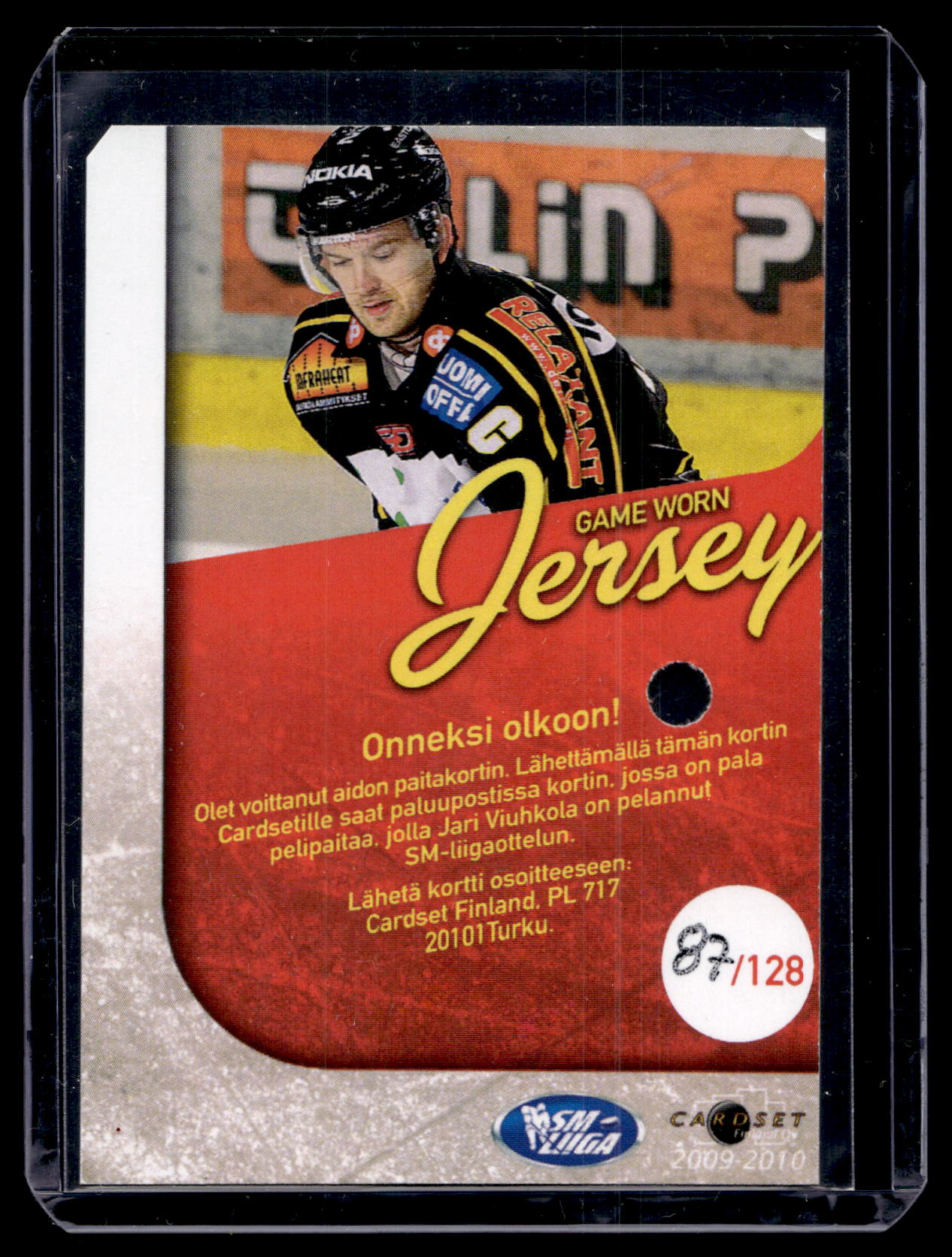 2009-10 Cardset Game Worn Jersey - Jari Viuhkola /128