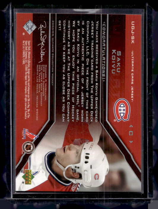 2004-05 Upper Deck Ultimate Collection - Ultimate Game Jersey - Saku Koivu #UGJ-SK /250