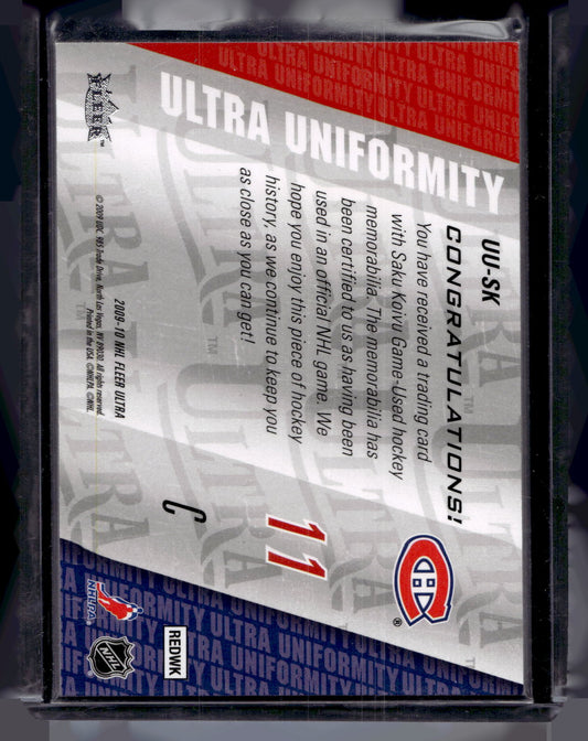 2009-10 Fleer Ultra - Ultra Uniformity - Saku Koivu #UU-SK
