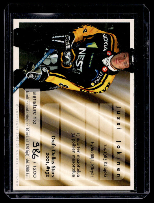 2002-03 Cardset Signature - Jussi Jokinen /1200