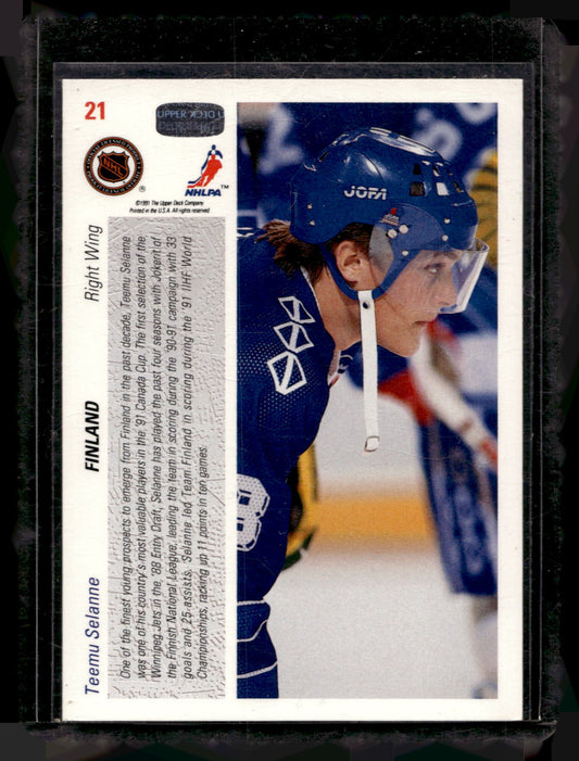1991-92 Upper Deck Teemu Selanne #21 RC