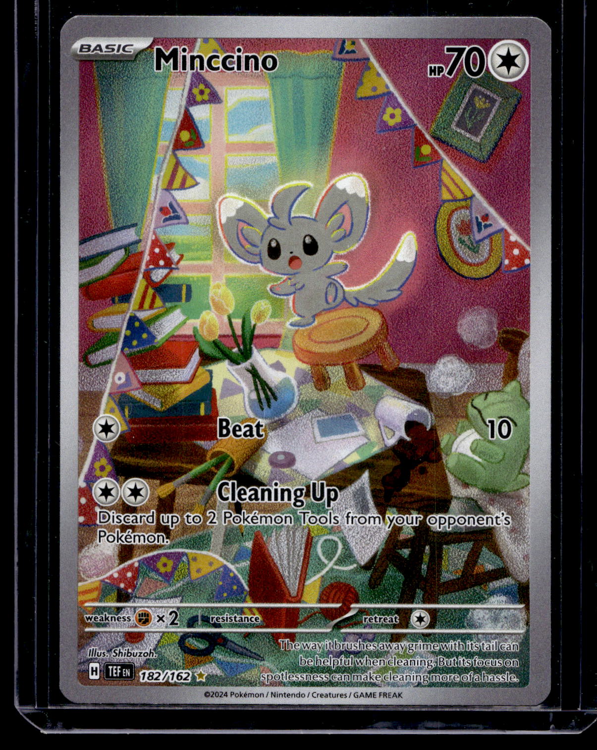 2024 Pokemon - Sword & Shield - Temporal Forces - Illustration Rare - Minccino #182