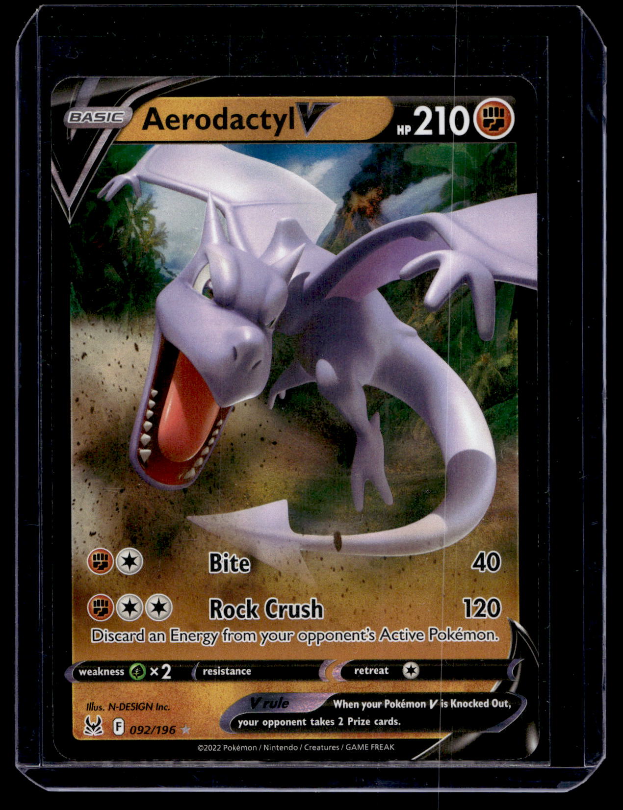 2022 Pokemon - Sword & Shield - Lost Origin - Aerodactyl V #092
