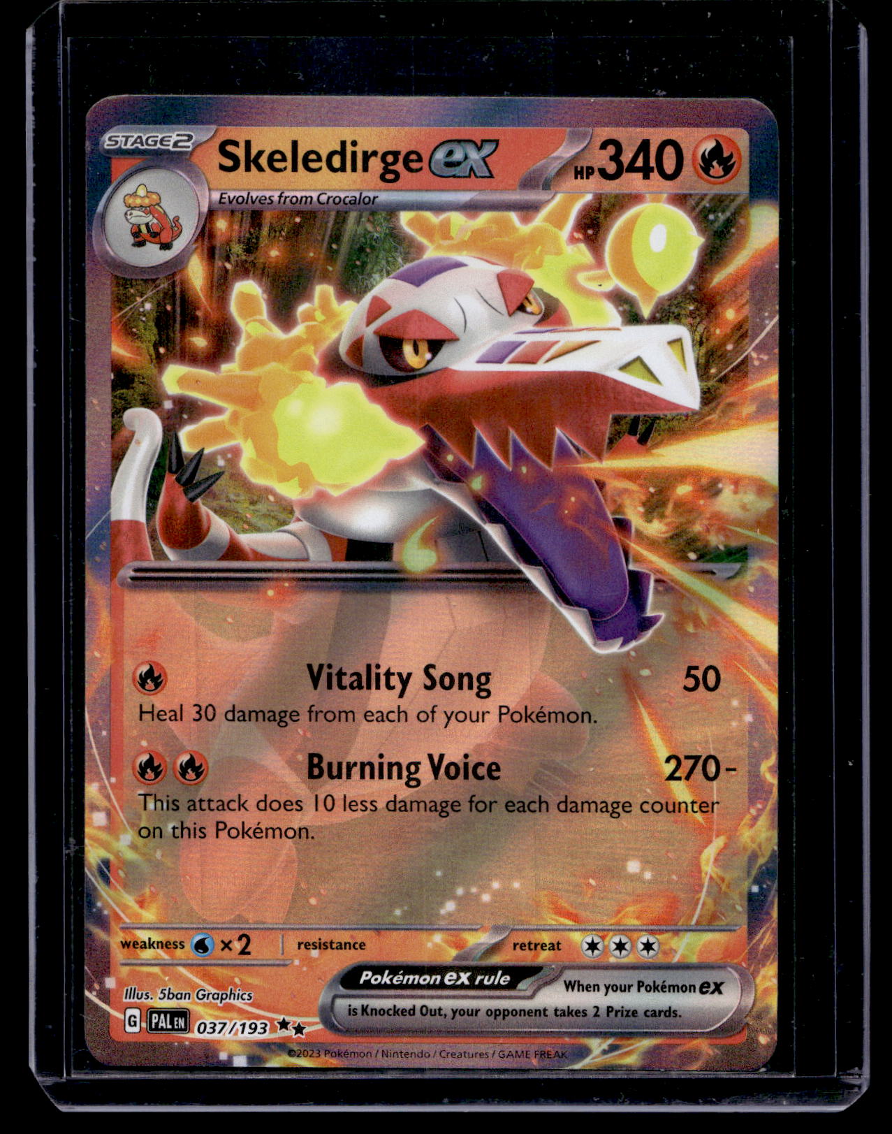 2023 Pokemon - Scarlet & Violet - Paldea Evolved - Skeledirge ex #037 Mikander Sports Cards 2023 Pokemon - Scarlet & Violet - Paldea Evolved - Skeledirge ex #037 Mikander Sports Cards