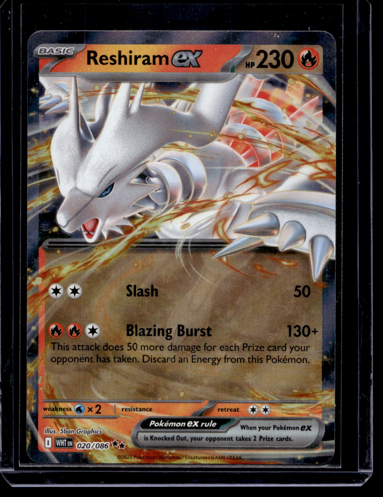 2025 Pokemon Scarlet & Violet - White Flare - Reshiram ex #020 Mikander Sports Cards 2025 Pokemon Scarlet & Violet - White Flare - Reshiram ex #020 Mikander Sports Cards