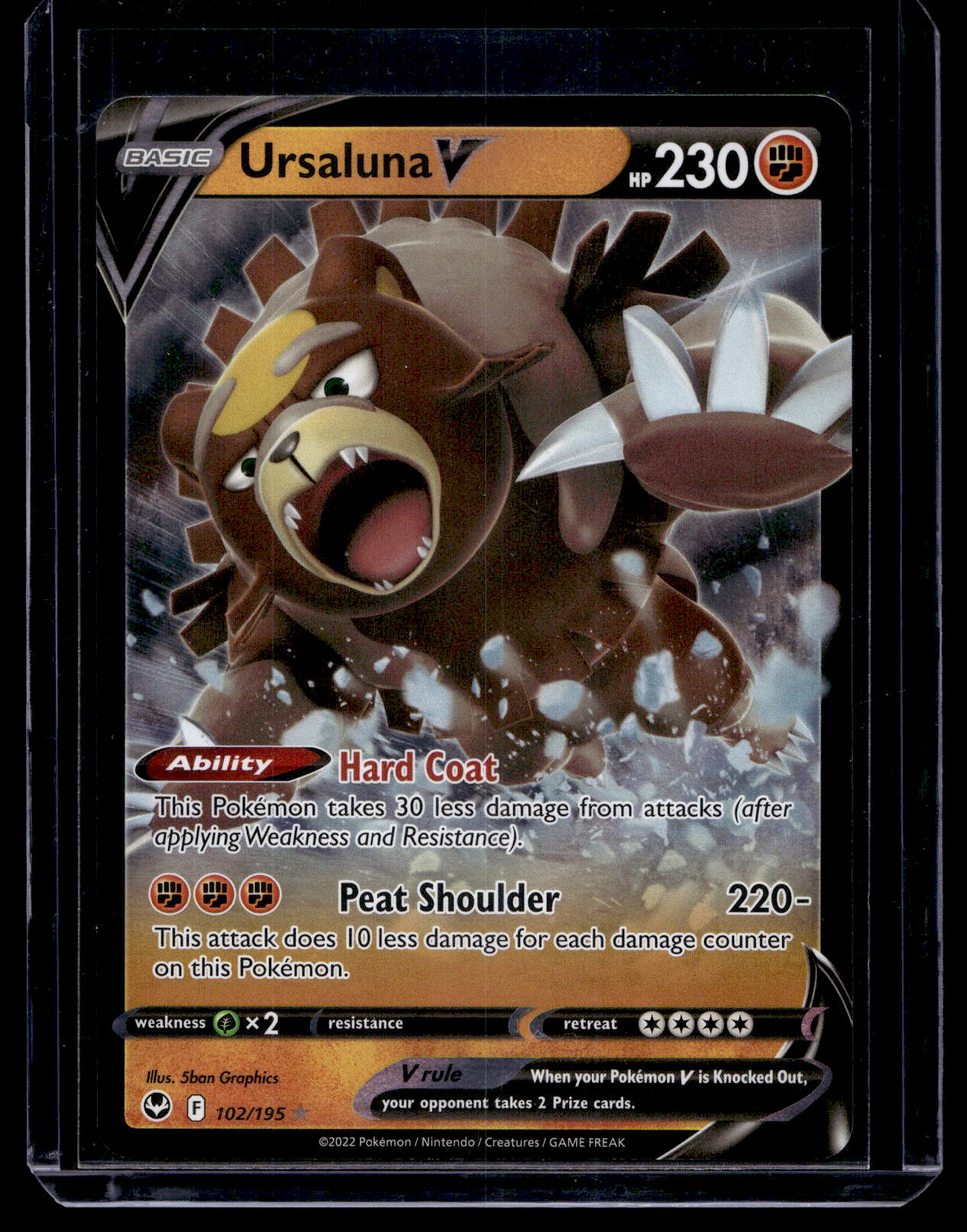 2022 Pokemon - Sword & Shield - Silver Tempest - Ursaluna V #102 Mikander Sports Cards 2022 Pokemon - Sword & Shield - Silver Tempest - Ursaluna V #102 Mikander Sports Cards