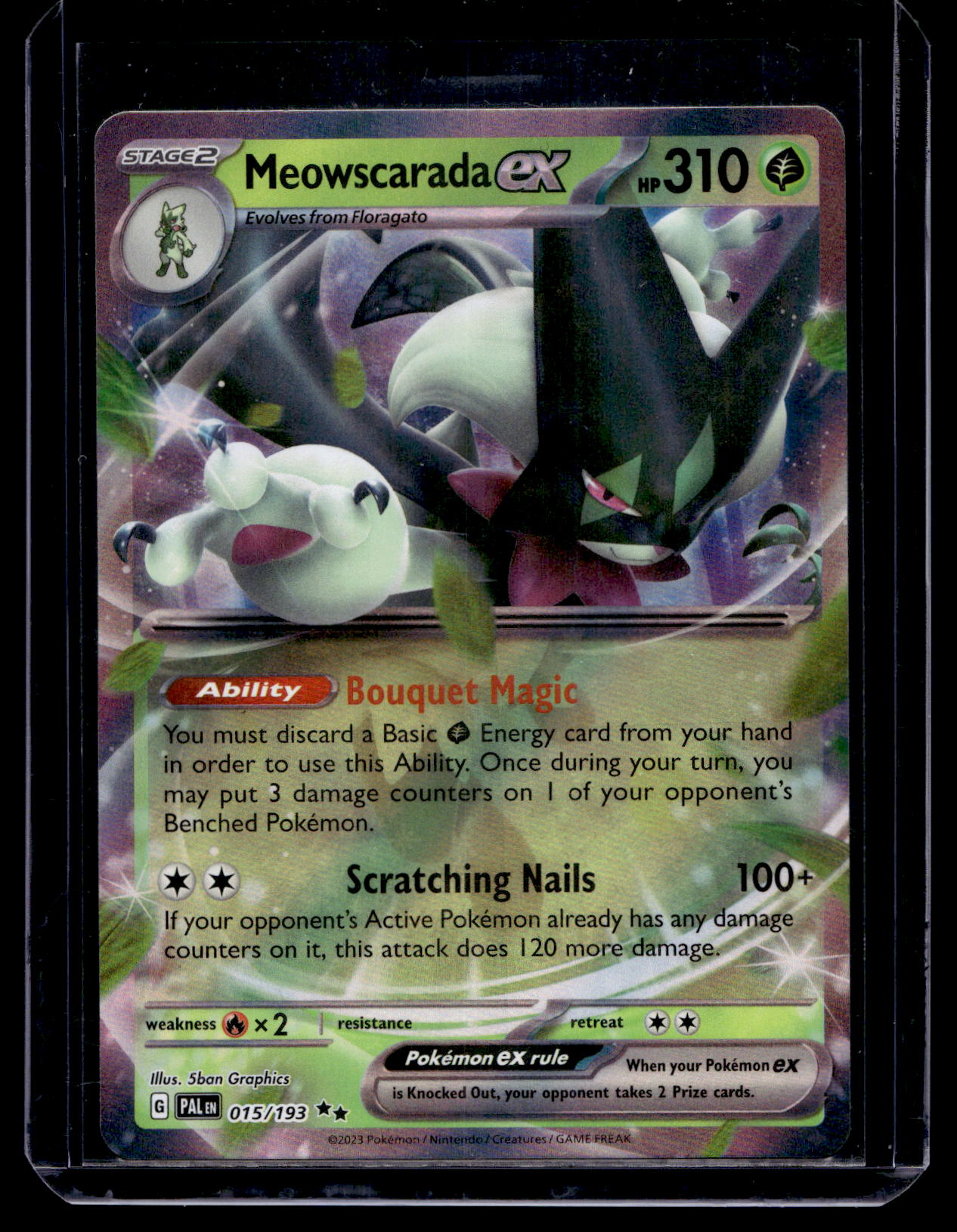 2023 Pokemon - Scarlet & Violet - Paldea Evolved - Meowscarada ex #015