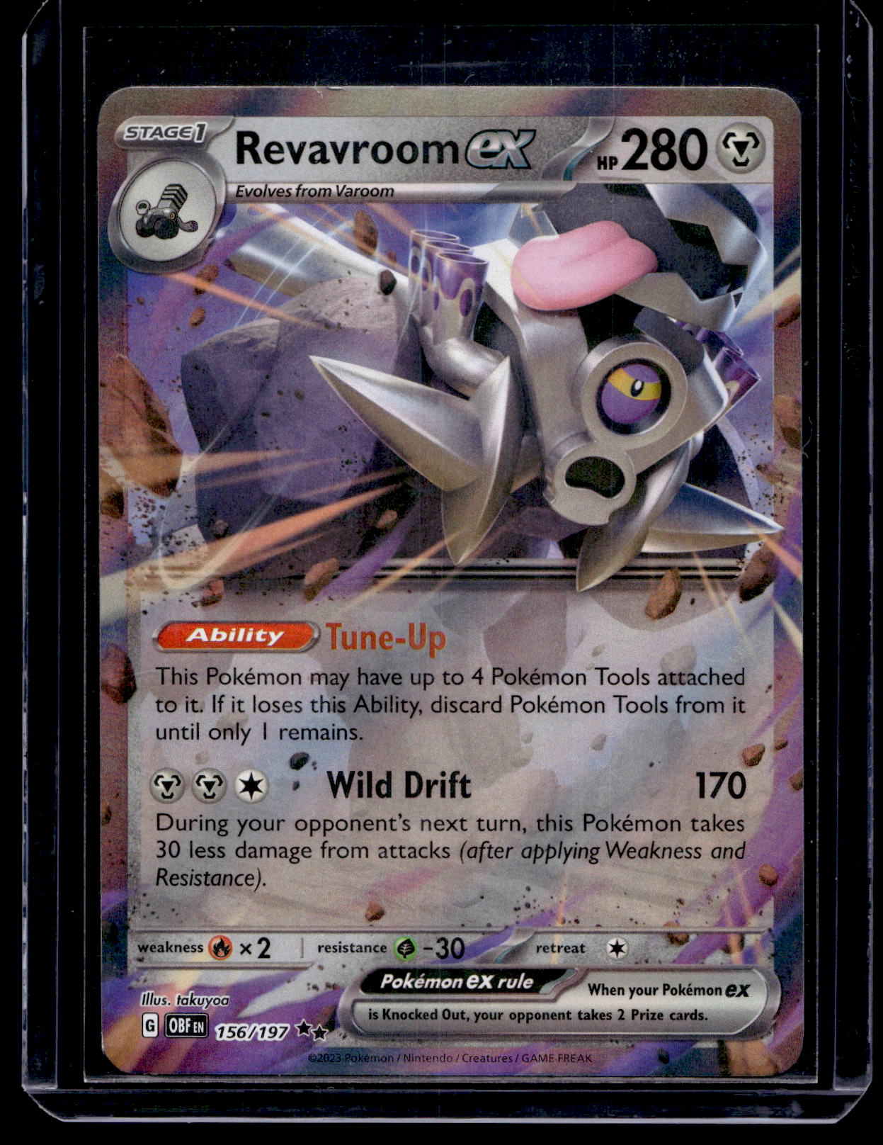 2023 Pokemon - Scarlet & Violet - Obsidian Flames - Revavroom ex #156 Mikander Sports Cards 2023 Pokemon - Scarlet & Violet - Obsidian Flames - Revavroom ex #156 Mikander Sports Cards