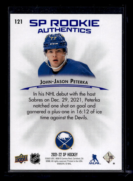 2021-22 Upper Deck SP - Retail - Blue - SP Rookie Authentics - J.J. Peterka  #121 RC