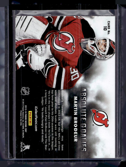 2013-14 Panini Boxing Day - Absolute Goalies - Thick Stock - Martin Brodeur #10