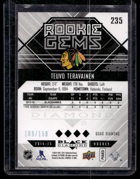 2014-15 Upper Deck Black Diamond - Star Rubies - Rookie Gems - Teuvo Teravainen #235 /150 RC