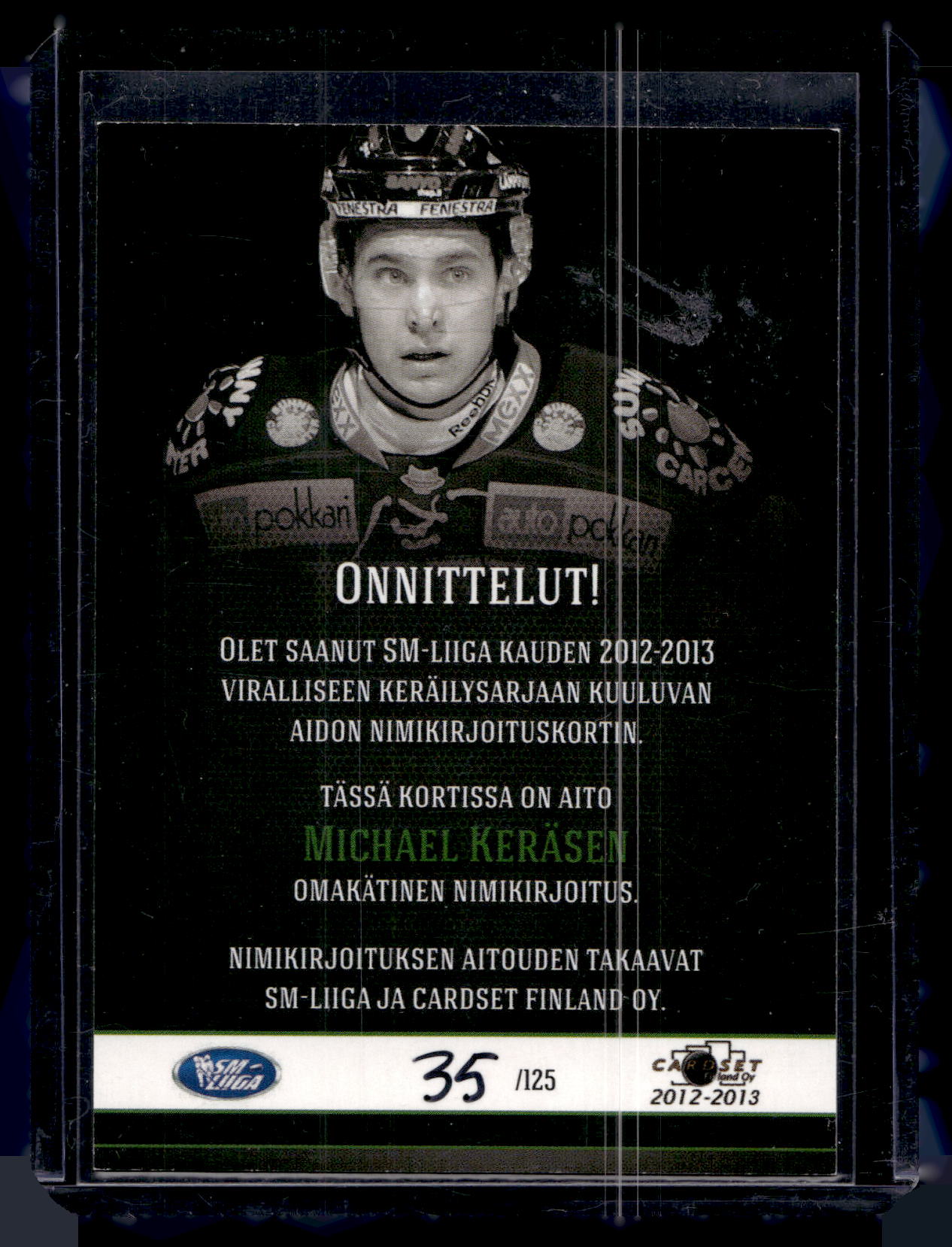 2012-13 Cardset Signature - Michael Keränen /125