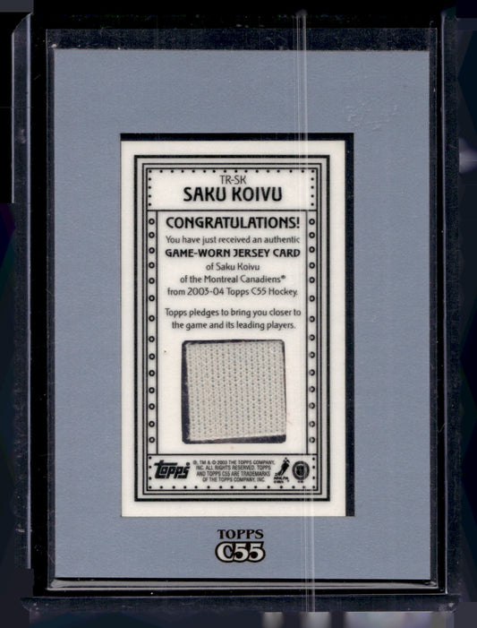 2003-04 Topps C55 - Framed Mini Relics - Saku Koivu #TR-SK