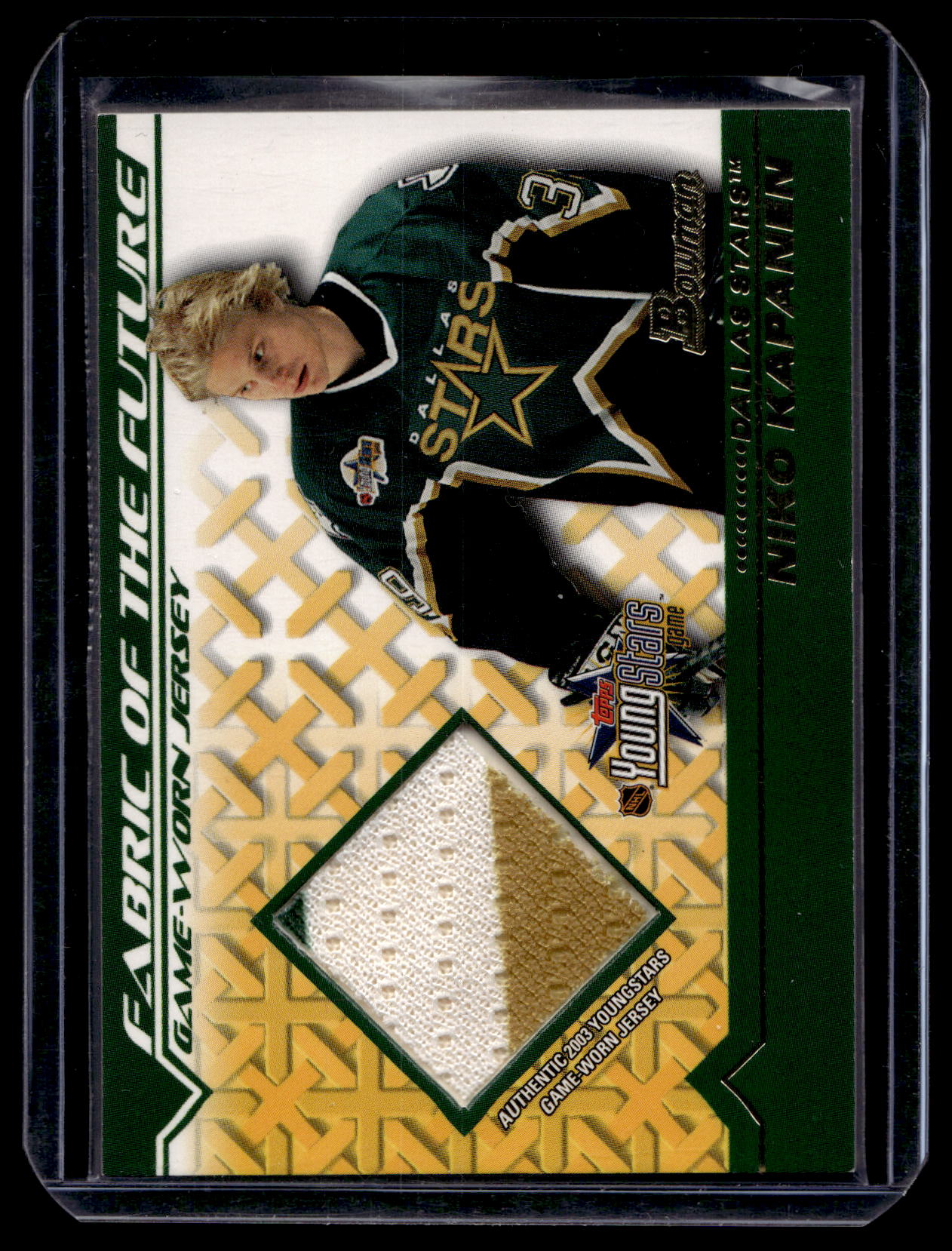 2002-03 Bowman YoungStars - Fabric of the Future - Niko Kapanen #FFJ-NK