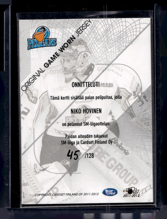 2011-12 Cardset Game Worn Jersey - Niko Hovinen /128