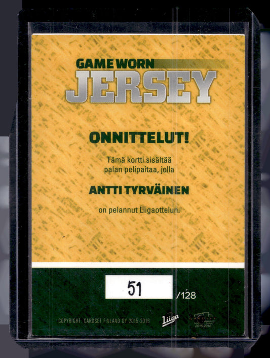 2015-16 Cardset - Game Worn Jersey - Antti Tyrväinen /128