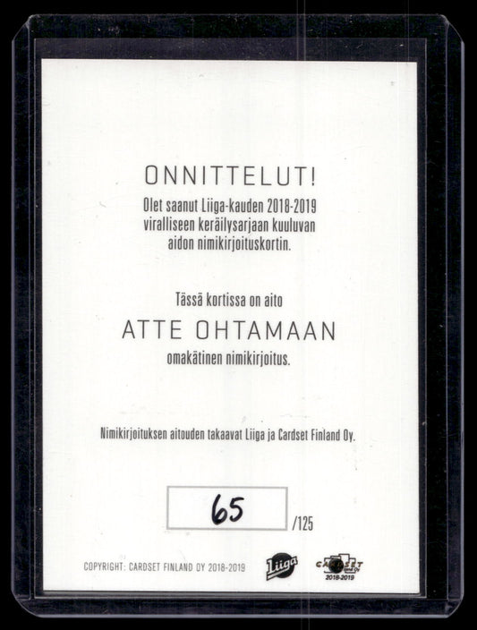 2018-19 Cardset Signature - Atte Ohtamaa /125