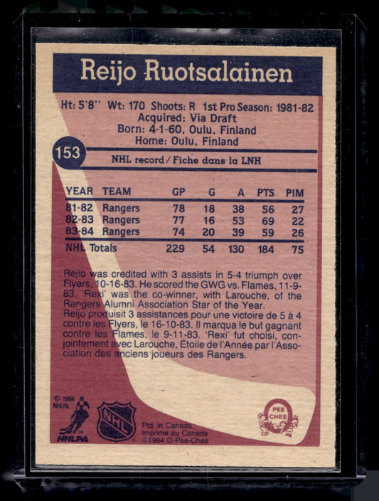 1984-85 O-Pee-Chee - Reijo Ruotsalainen #153