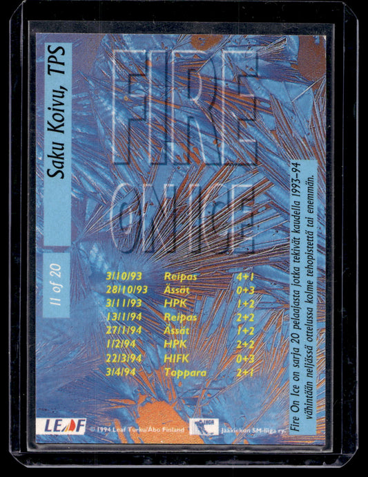 1994-95 SISU - Fire on Ice - Saku Koivu #11