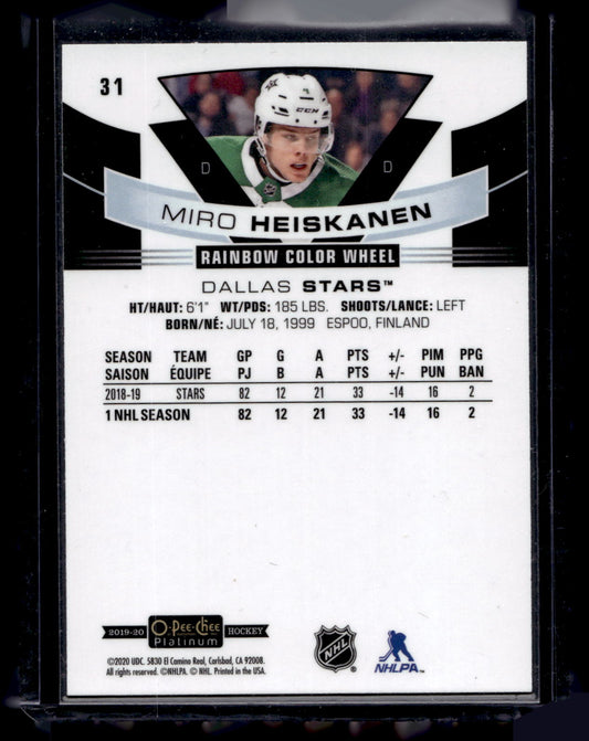 2019-20 Upper Deck OPC Platinum - Rainbow Color Wheel - Miro Heiskanen #31