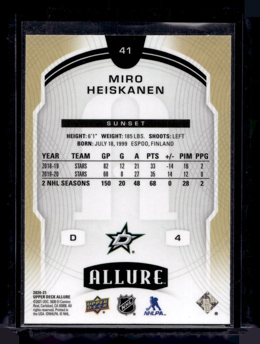 2020-21 Upper Deck Allure - Sunset - Miro Heiskanen #41