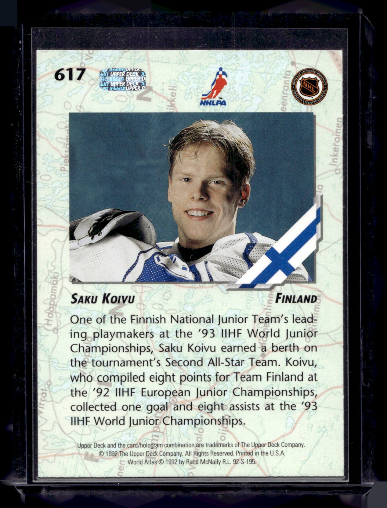 1992-93 Upper Deck - World Juniors Championships - Saku Koivu #617 RC