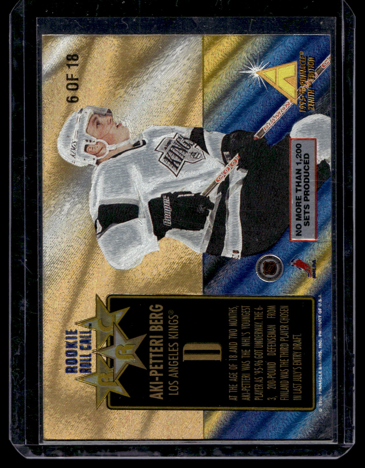 1995-96 Pinnacle Zenith - Rookie Roll Call - Aki Berg #6 /1200 RY