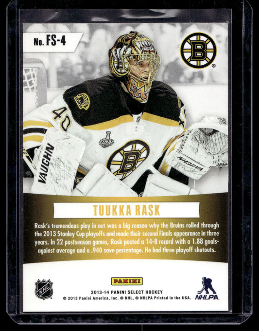 2013-14 Panini Select - Fire on Ice Stars - Blue - Tuukka Rask #FS-4