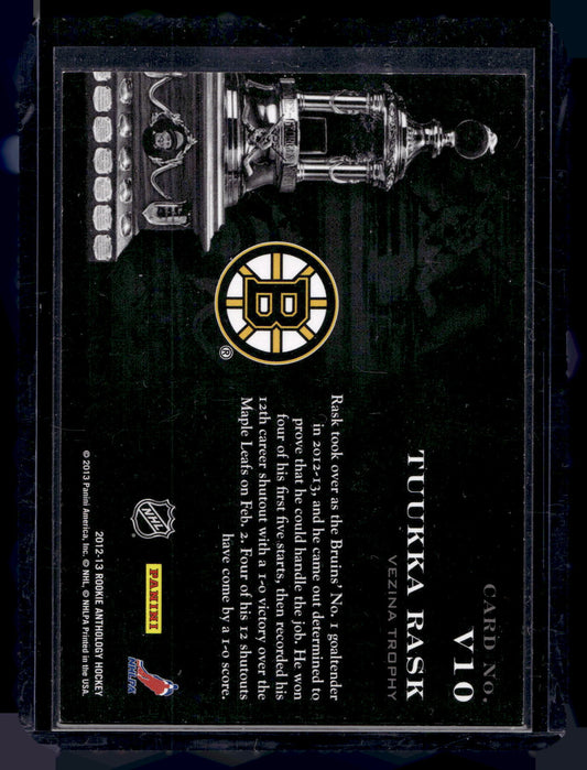 2012-13 Panini Rookie Anthology - Contenders Vezina Contenders - Tuukka Rask #V10 /999