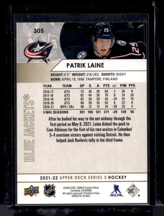 2021-22 Upper Deck Series 2 - Speckled Rainbow Foil - Patrik Laine #305