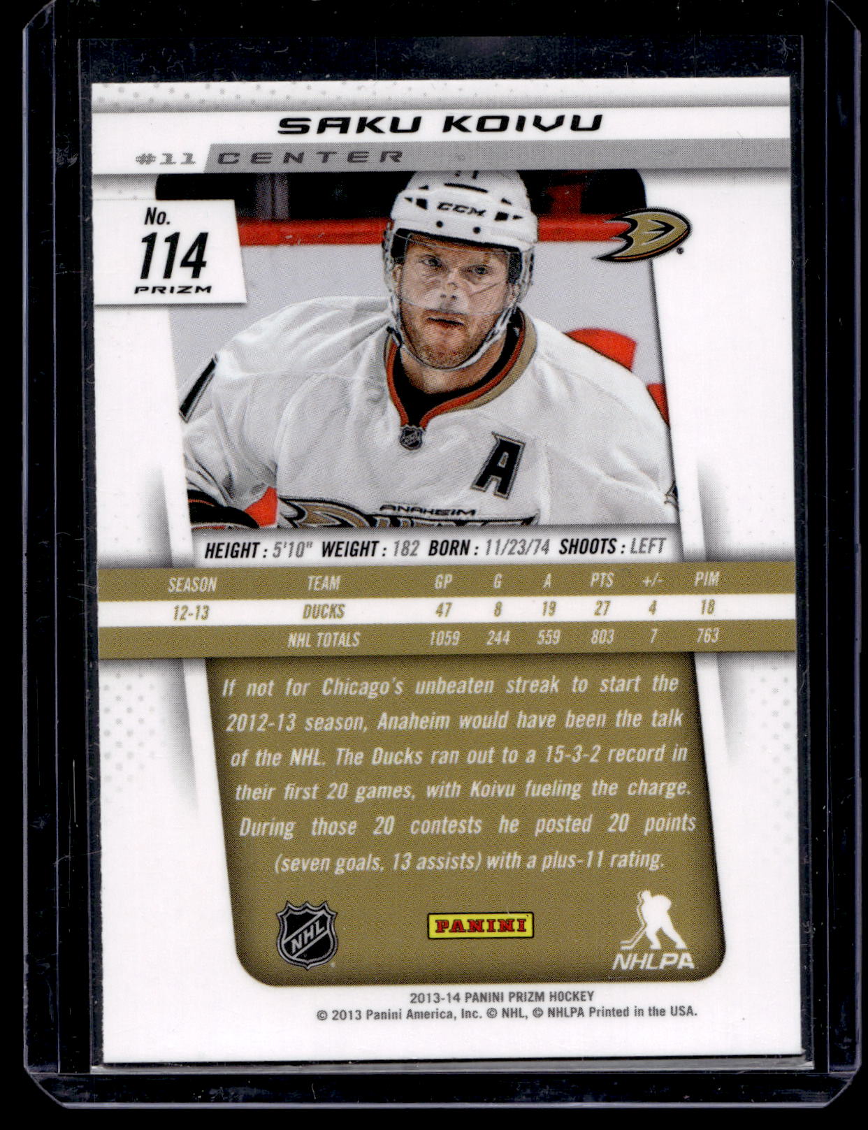 2013-14 Panini Prizm - Red Pulsar Prizm - Saku Koivu #114
