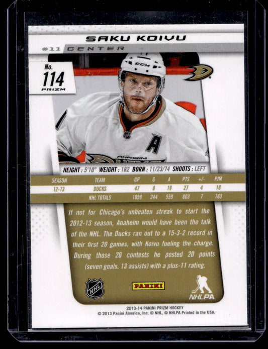 2013-14 Panini Prizm - Red Pulsar Prizm - Saku Koivu #114