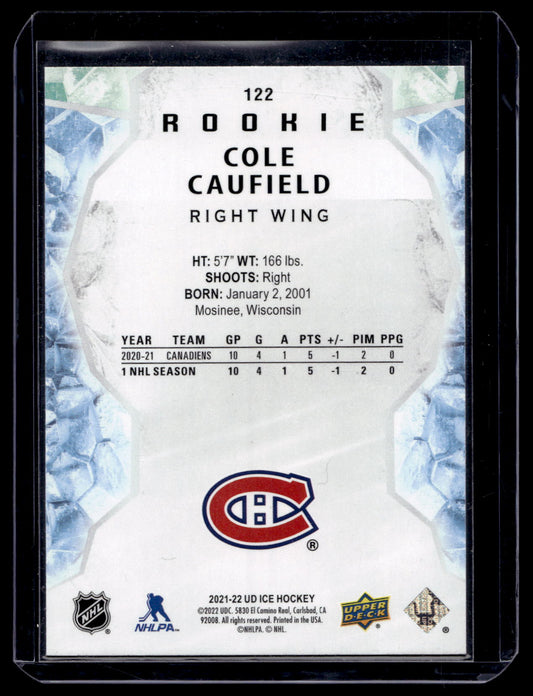2021-22 Upper Deck Ice - Rookie - Cole Caufield #122 RC
