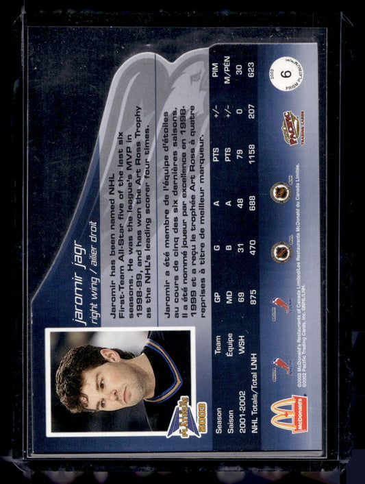 2002-03 Pacific Prism Platinum McDonald's - Atomic - Jaromir Jagr #6