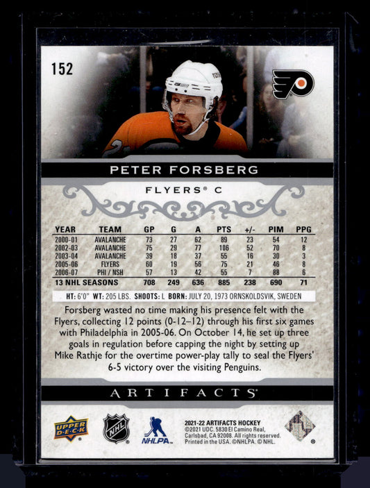 2021-22 Upper Deck Artifacts - Legends - Peter Forsberg #152 /599