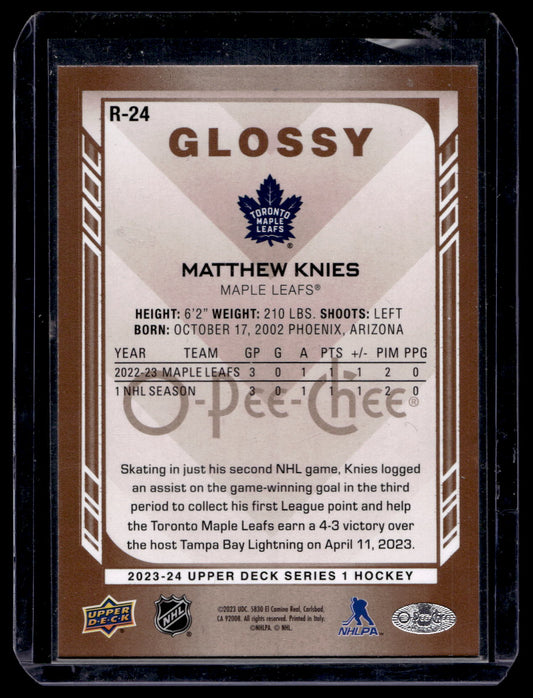 2023-24 Upper Deck Series 1 - O-Pee-Chee Glossy - Gold - Matthew Knies #R-24 RY