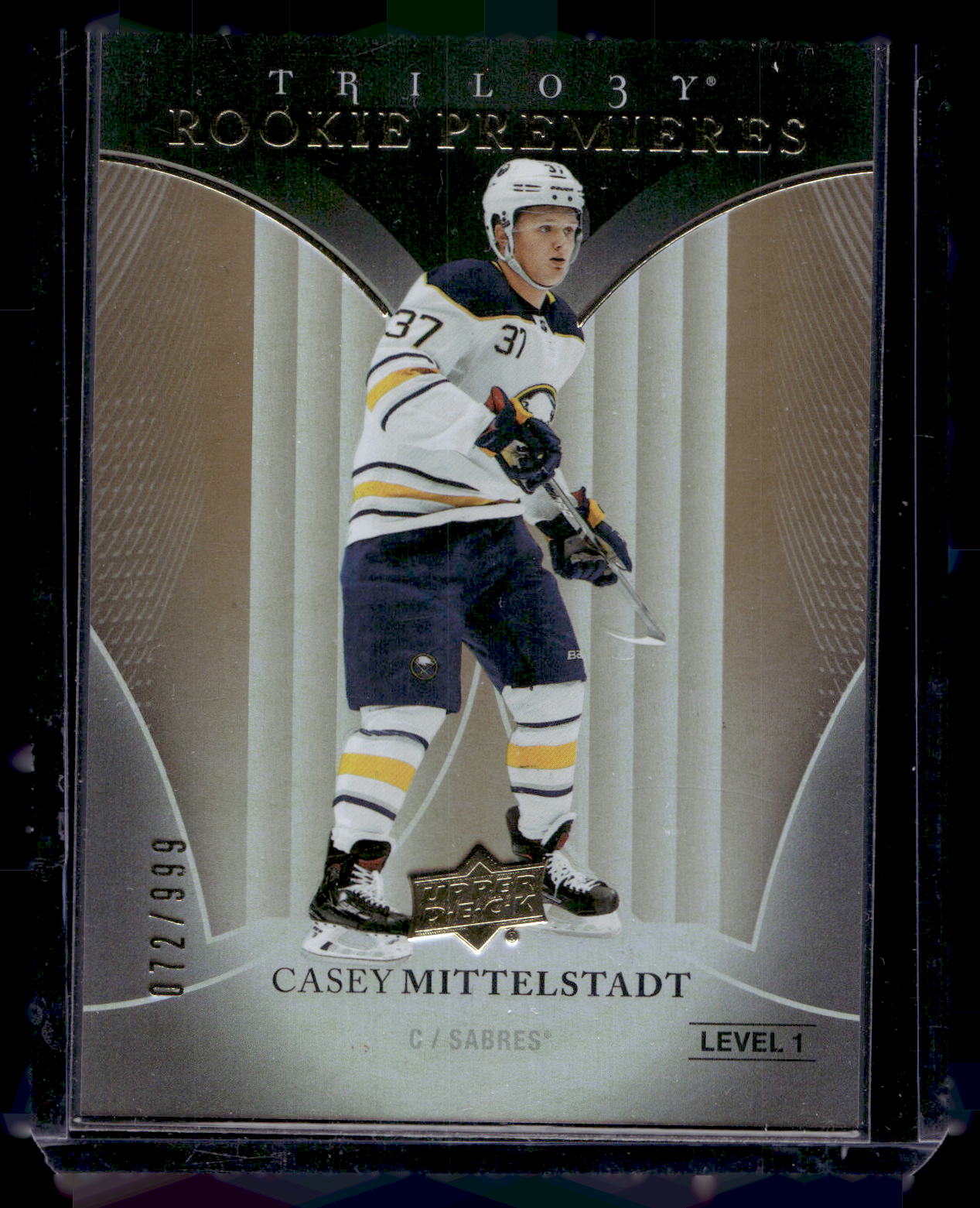 2018-19 Upper Deck Trilogy - Common Rookies - Casey Mittelstadt #77 /999 RC