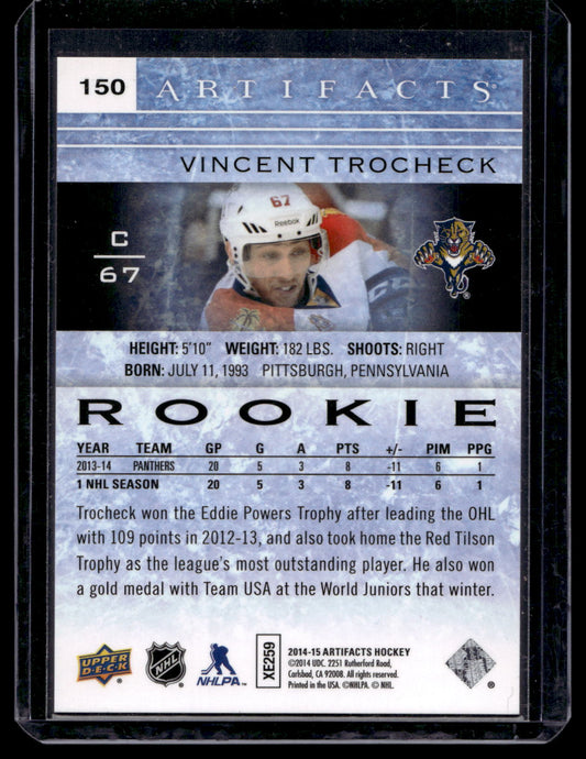 2014-15 Upper Deck Artifacts - Ruby - Rookies - Vincent Trocheck #150 /499 RC