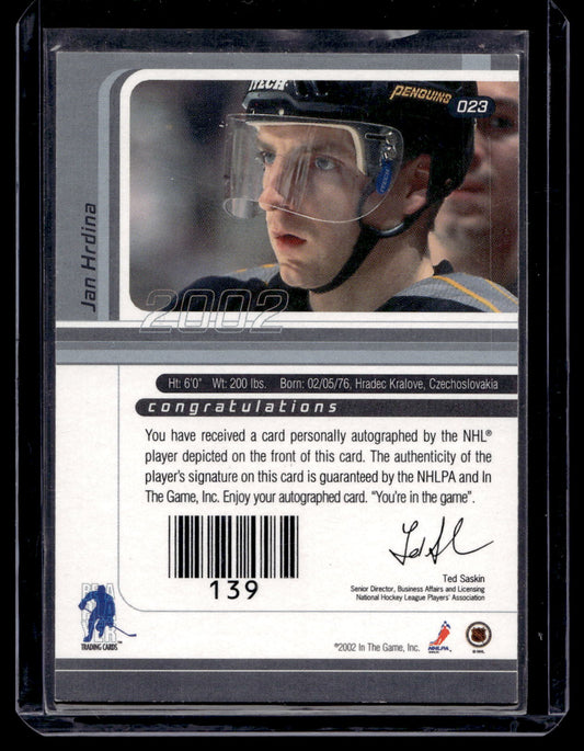 2001-02 In the Game Be A Player Signature Series - Autographs - Jan Hrdina #023