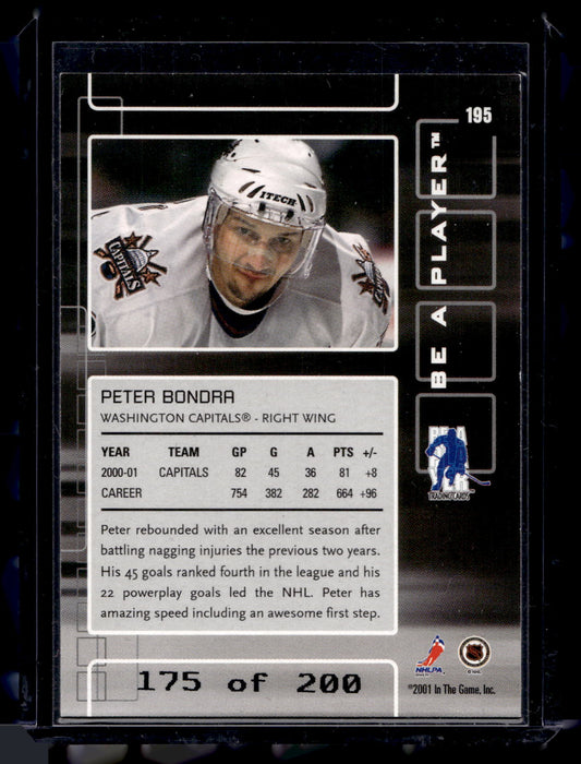 2001-02 In the Game Be A Player Memorabilia - Ruby - Peter Bondra #195 /200