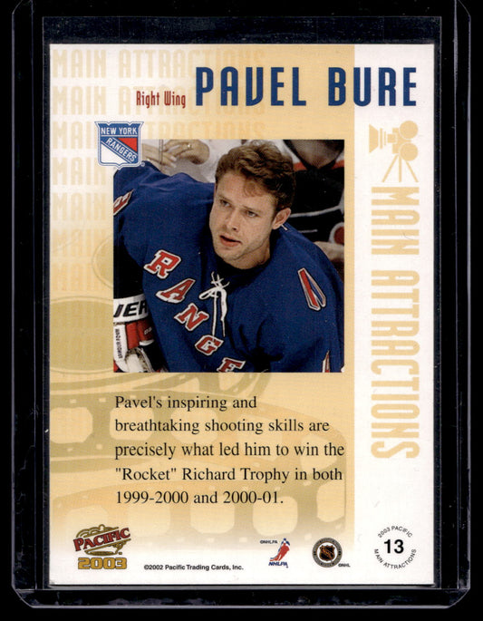 2002-03 Pacific - Main Attractions - Pavel Bure #13