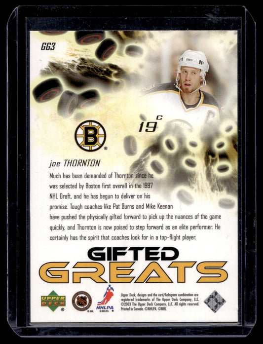 2003-04 Upper Deck - Gifted Greats - Joe Thornton #GG3