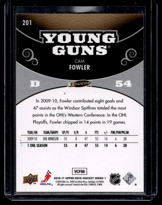 2010-11 Upper Deck Young Guns - Cam Fowler #201 RC