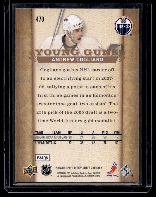 2007-08 Upper Deck Young Guns - Andrew Cogliano #470 RC