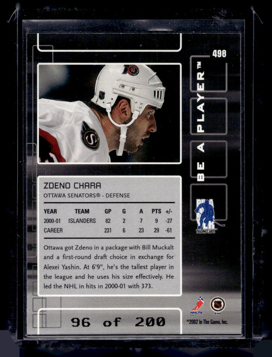 2001-02 In the Game Be A Player Memorabilia - Ruby - Zdeno Chara #498 /200