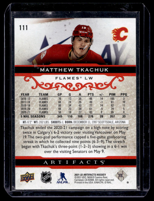 2021-22 Upper Deck Artifacts - Ruby - Stars - Matthew Tkachuk #111 /499