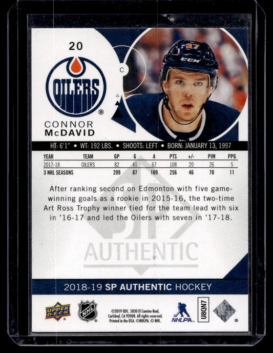2018-19 Upper Deck SP Authentic - Connor McDavid #20