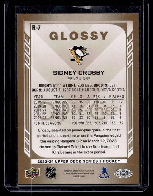 2023-24 Upper Deck Series 1 - O-Pee-Chee Glossy - Gold - Sidney Crosby #R-7